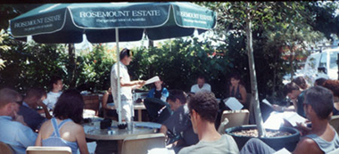 Connecting with artists at the Kingsclif Hotel about forming a cooperative in the summer of 2001 Connecting with artists at the Kingsclif Hotel about forming a cooperative in the summer of 2000
