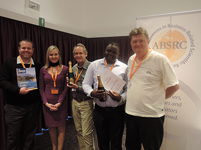 Receiving an award for best paper at the Milan, Italy conference 2015 