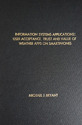 The printed book from Honours about User Acceptance, Trust and Value of Weather Apps on Smartphones