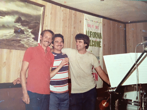 The Old Band- Michael (left)  Phil (center) Nick (right). Septemeber 1982. Rehearsing in a temprary studio space at Collaroy, Sydney's Northern Beaches